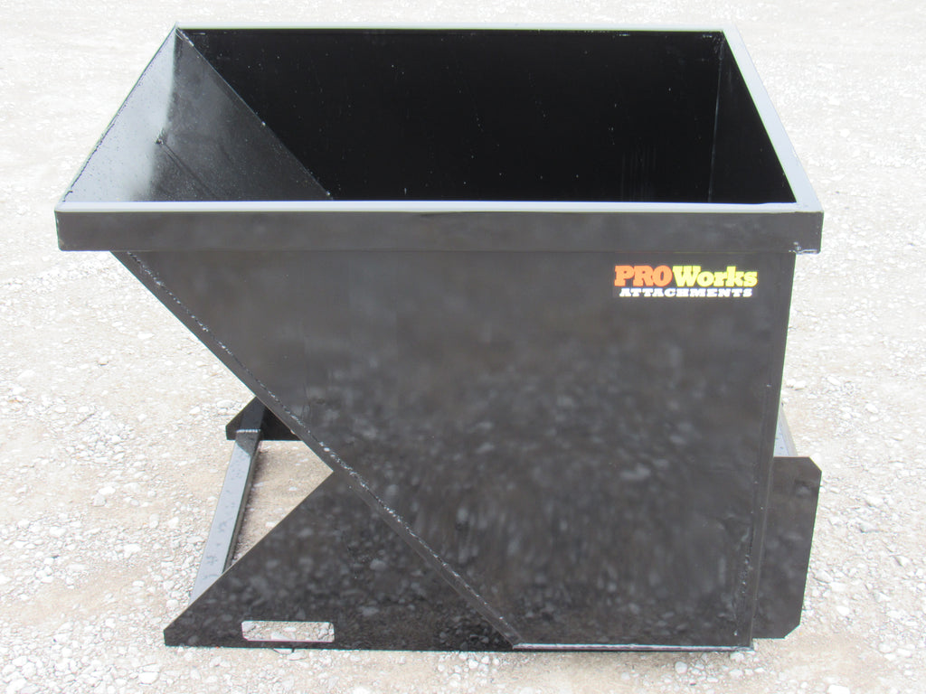 PROWORKS 2 Cubic Yard Trash Hopper Dumpster Fits Skid Steer Quick Attach