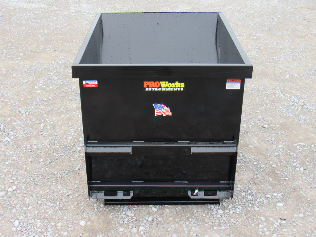 PROWORKS 2 Cubic Yard Trash Hopper Dumpster Fits Skid Steer Quick Attach