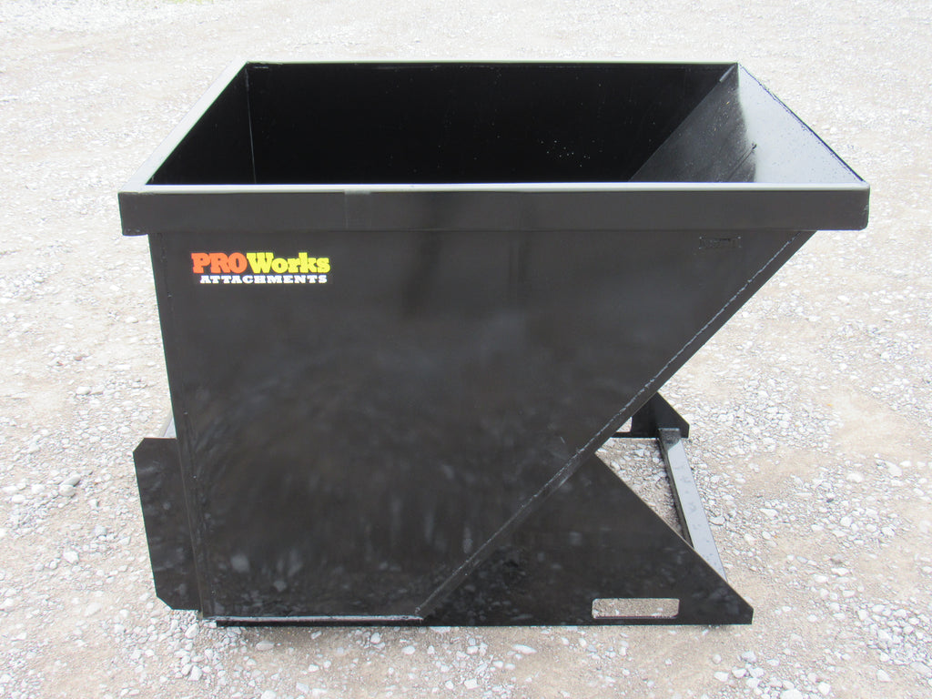 PROWORKS 2 Cubic Yard Trash Hopper Dumpster Fits Skid Steer Quick Attach