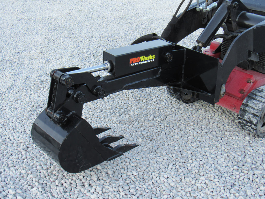 PROWORKS Backhoe Attachment with 12″ Bucket Fits Mini Skid Steer