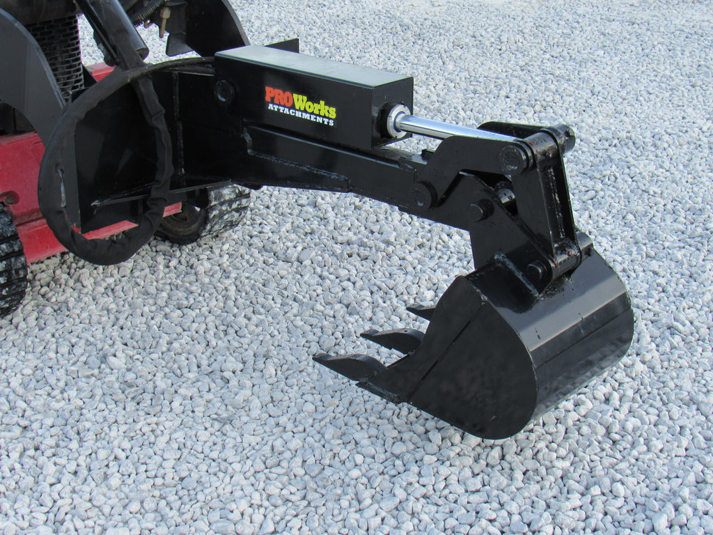 PROWORKS Backhoe Attachment with 12″ Bucket Fits Mini Skid Steer