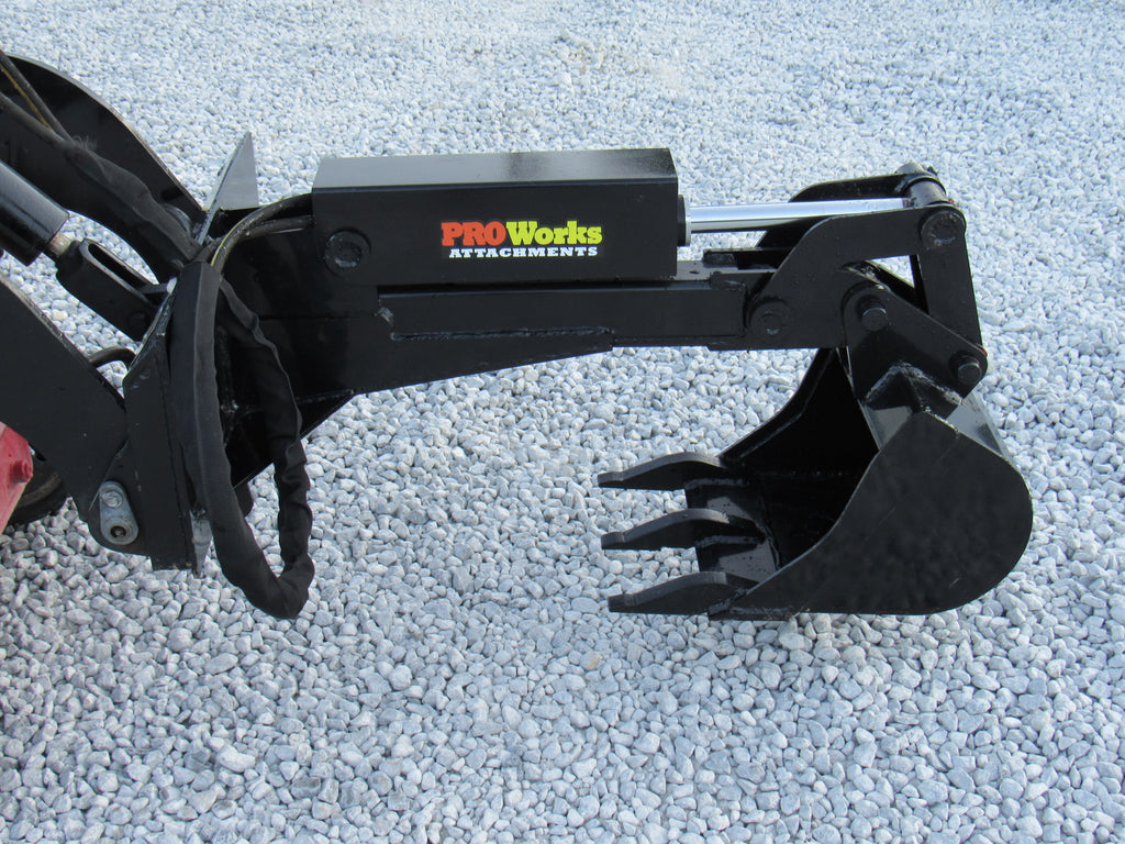 PROWORKS Backhoe Attachment with 12″ Bucket Fits Mini Skid Steer