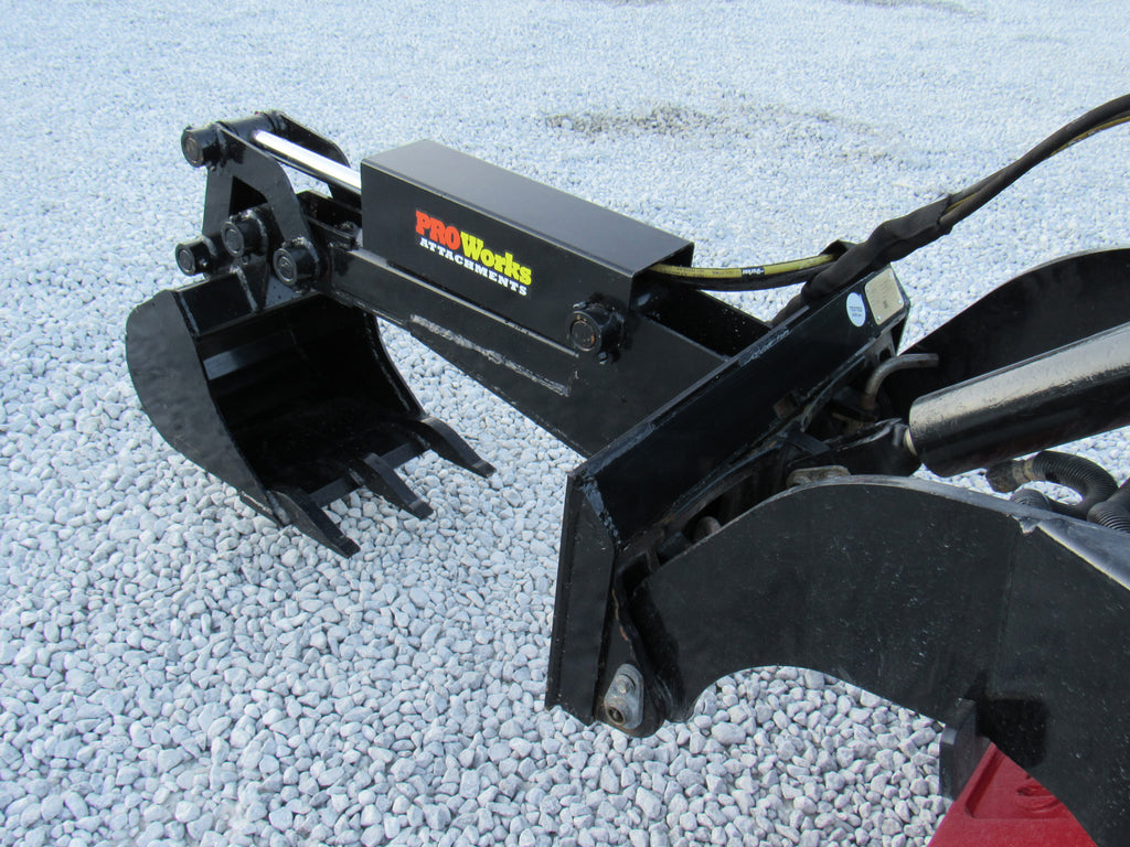 PROWORKS Backhoe Attachment with 12″ Bucket Fits Mini Skid Steer