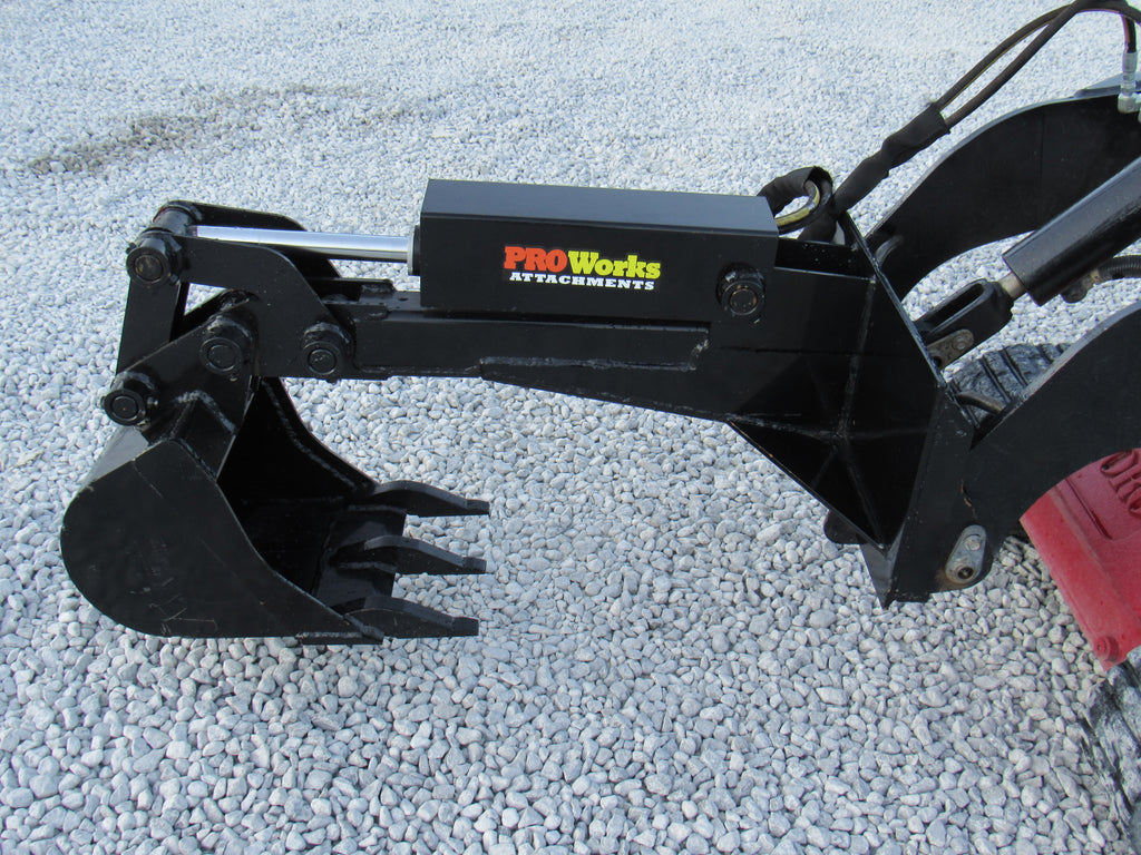 PROWORKS Backhoe Attachment with 12″ Bucket Fits Mini Skid Steer