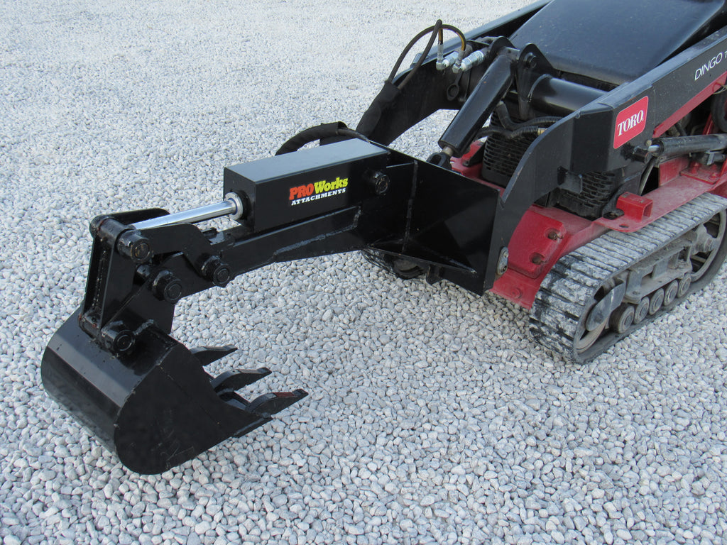 PROWORKS Backhoe Attachment with 12″ Bucket Fits Mini Skid Steer
