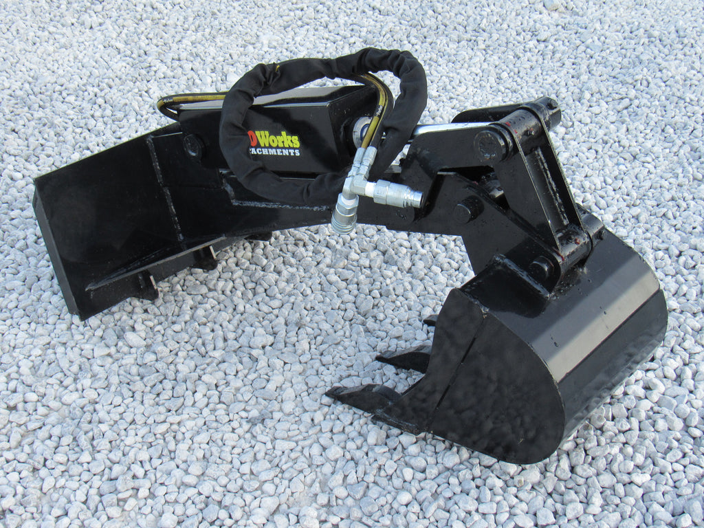 PROWORKS Backhoe Attachment with 12″ Bucket Fits Mini Skid Steer